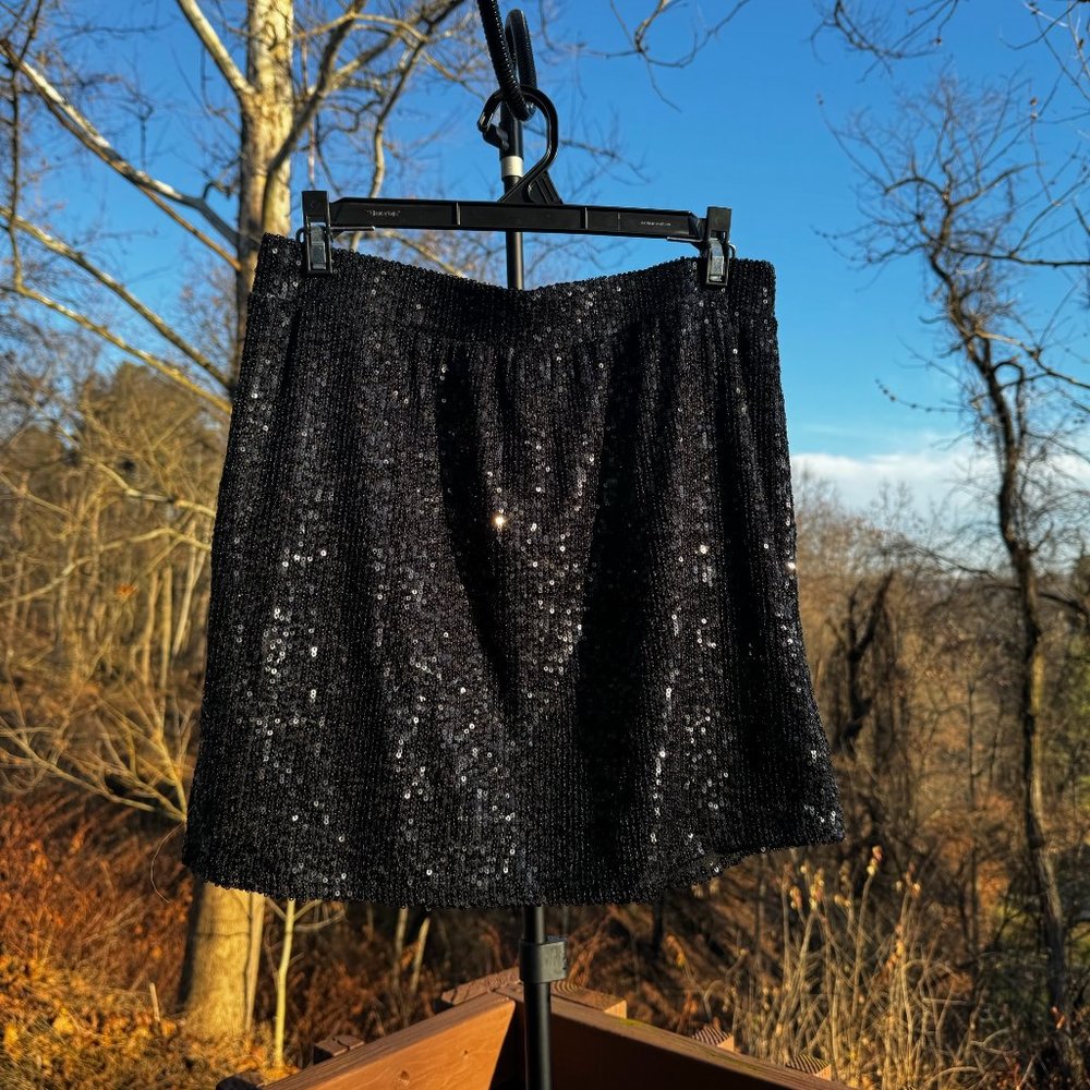 Love on the hanger large black sequin skirt